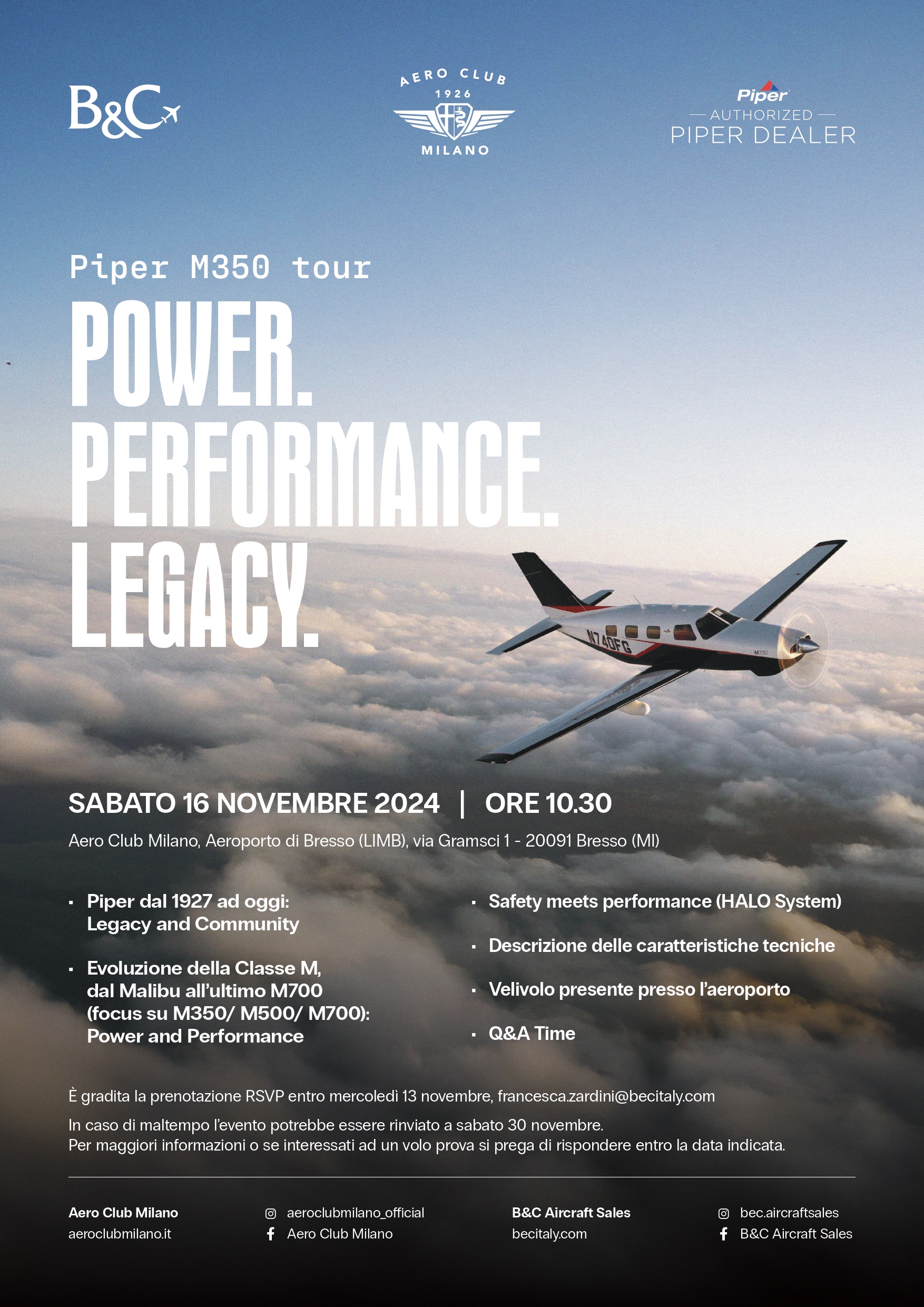 Piper M 350 Tour 1 AeroClub A3 PiperM350 Locandina 1